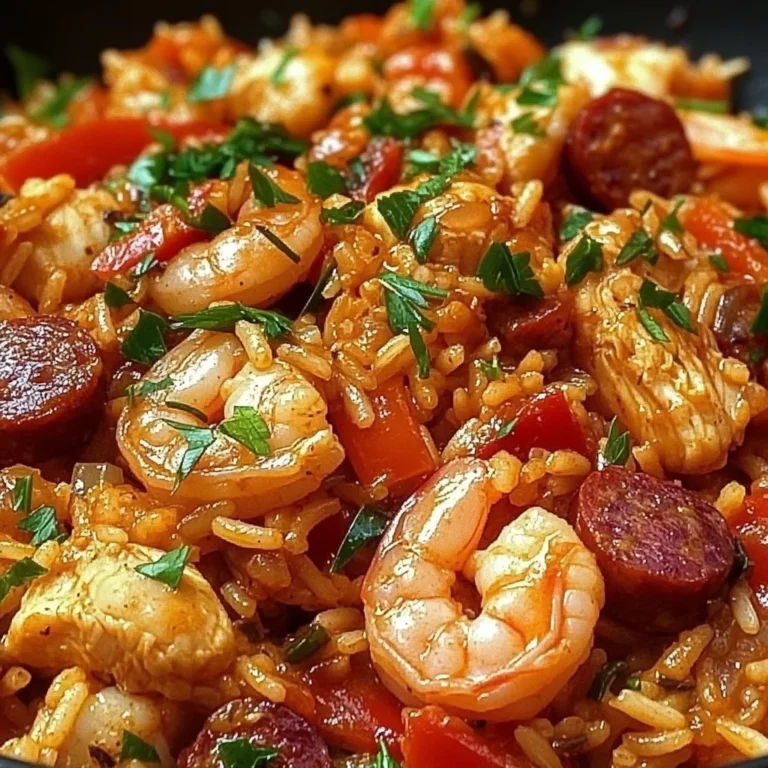 Jambalaya créole au poulet, crevettes et saucisses