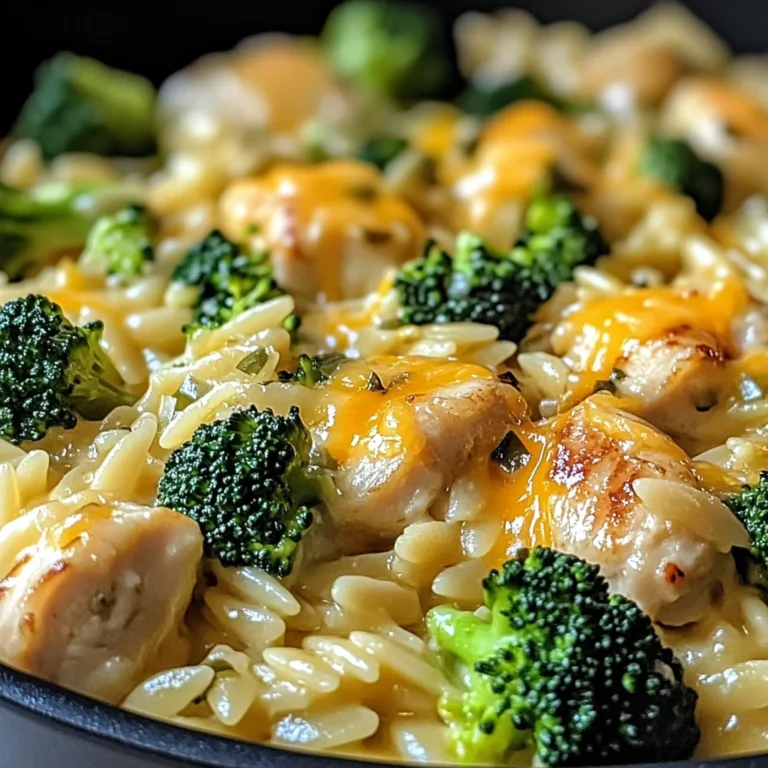 Poulet brocoli orzo au cheddar