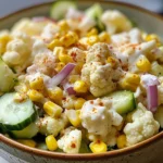 Salade chou-fleur maïs concombre