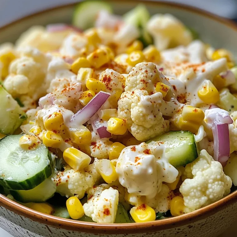 Salade chou-fleur maïs concombre