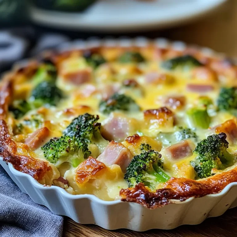 Clafoutis salé brocoli jambon de poulet