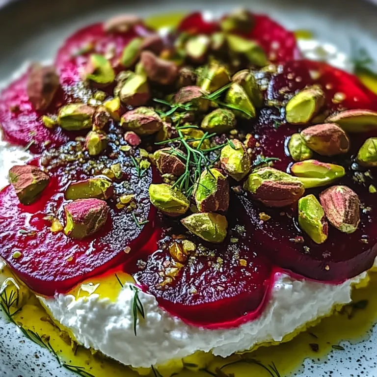 Feta battue, betteraves, pistaches