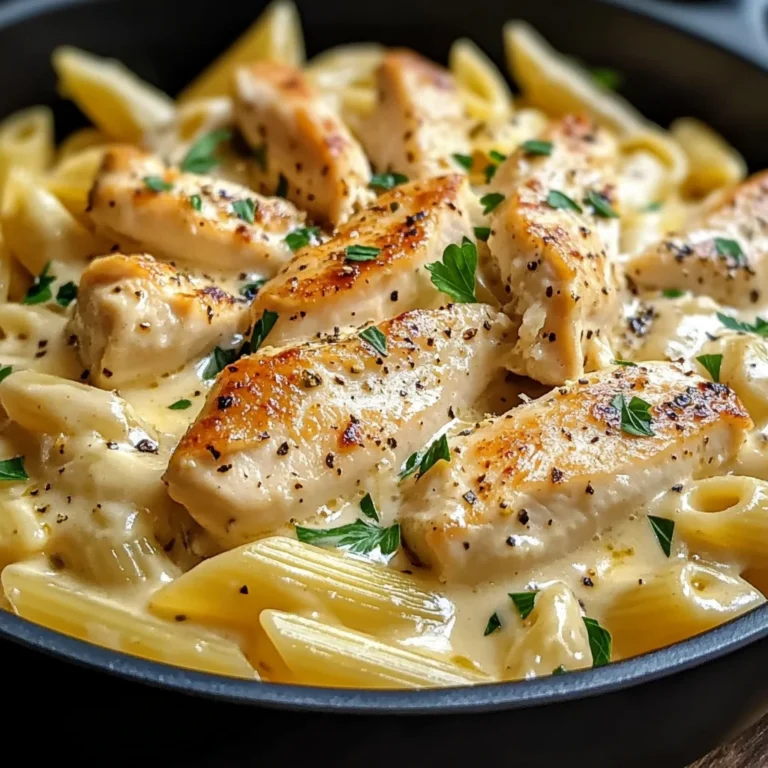 Pâtes au poulet et sauce crémeuse au boursin