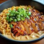Ramen épicé au poulet sauce crémeuse